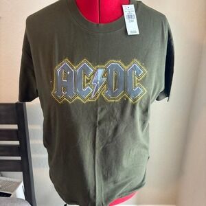 NWT Americas Eagle AC/DC short sleeve shirt top glitter junior women
